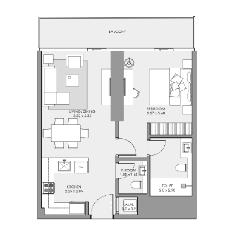 1 bedroom plan
