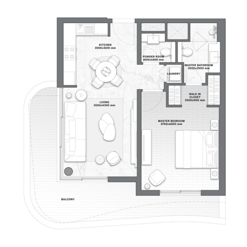 1 bedroom plan