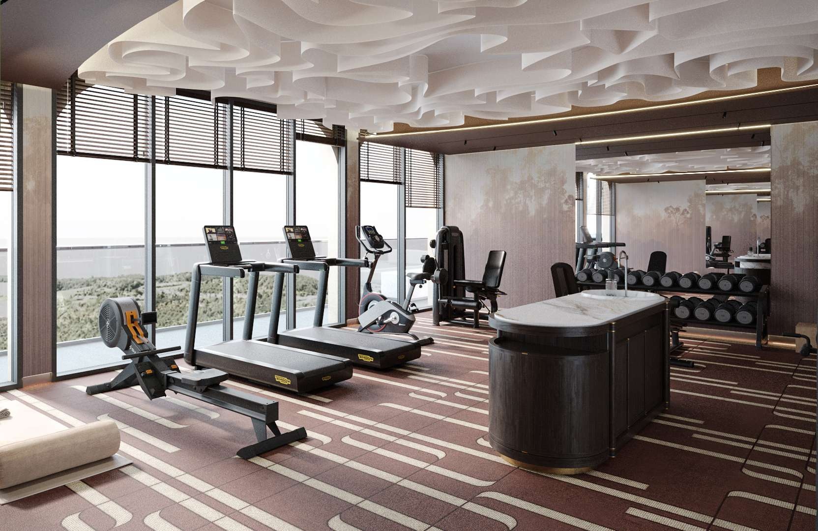 Modern Gym with Panoramic City Views amenity image