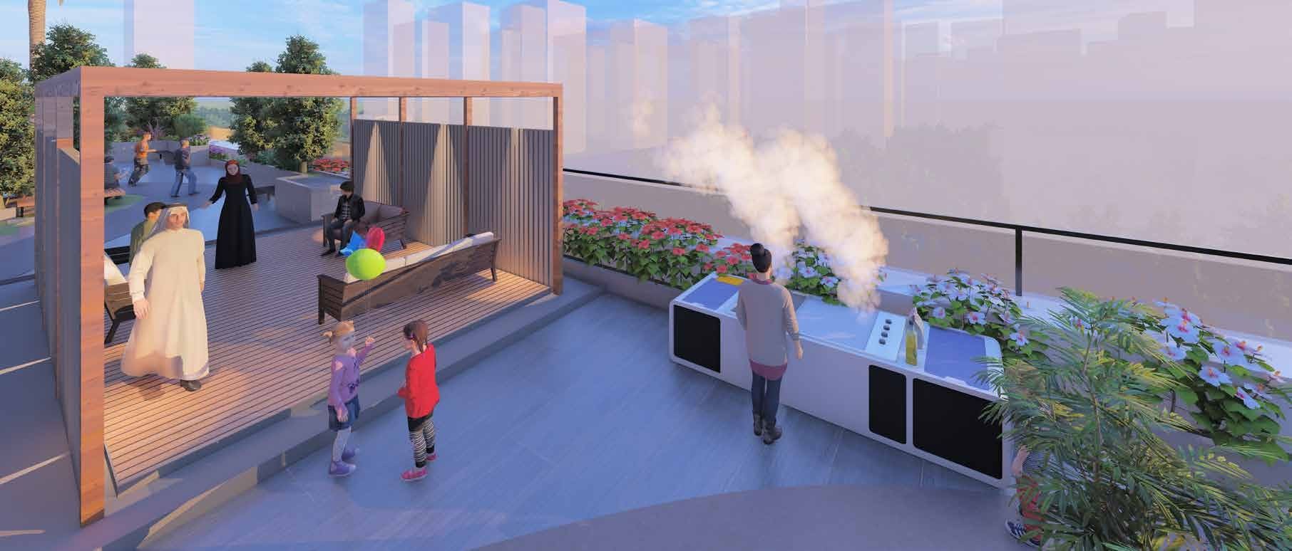 Outdoor cabanas with barbeque area amenity image