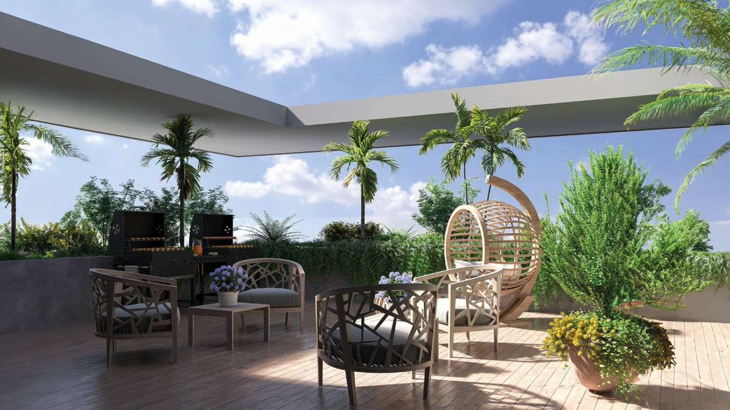 Rooftop BBQ corner amenity image