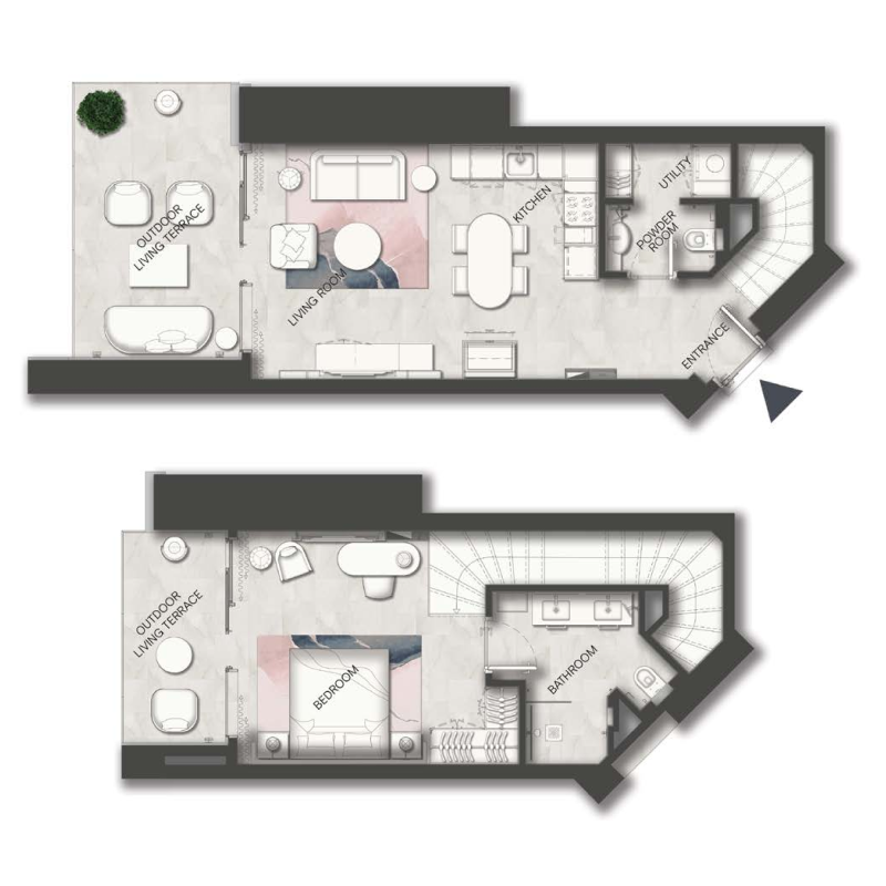 1 Bedroom Duplex plan