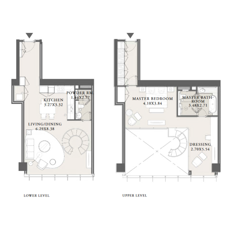 1 Bedroom Duplex plan