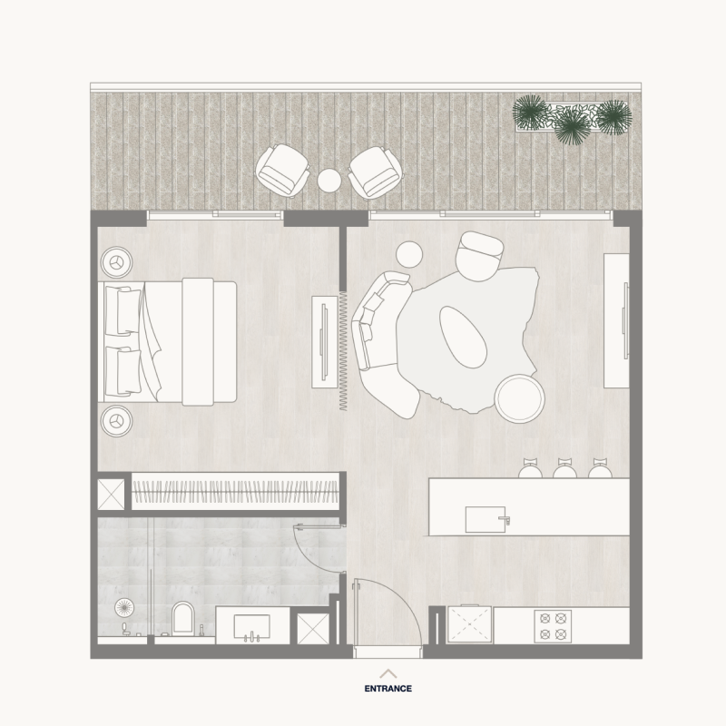 1 Bedroom Loft plan