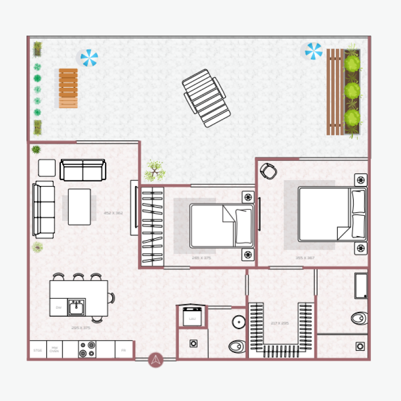 2 bedroom plan