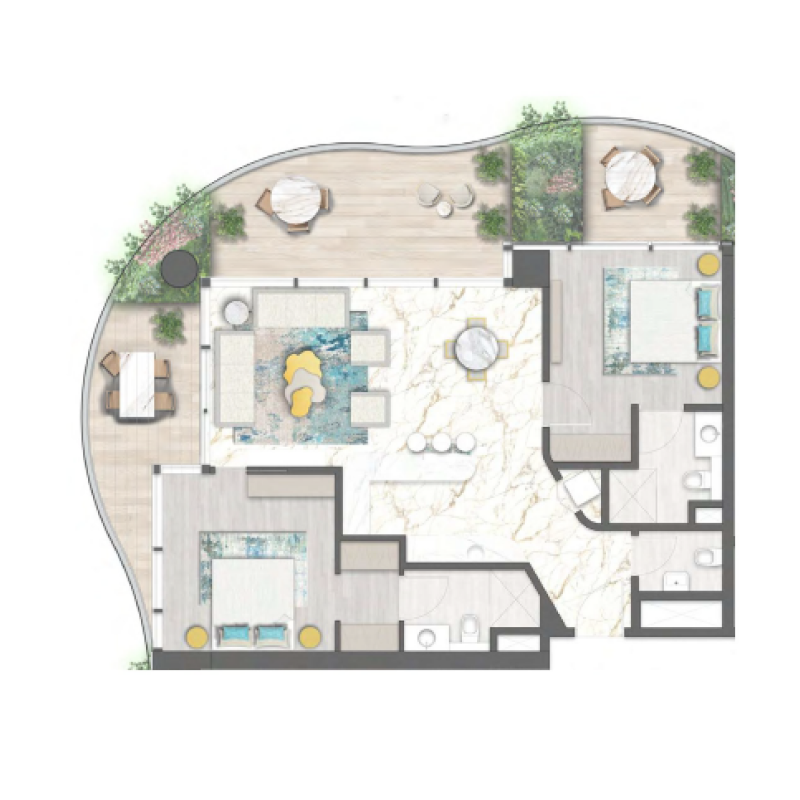 2 bedroom plan