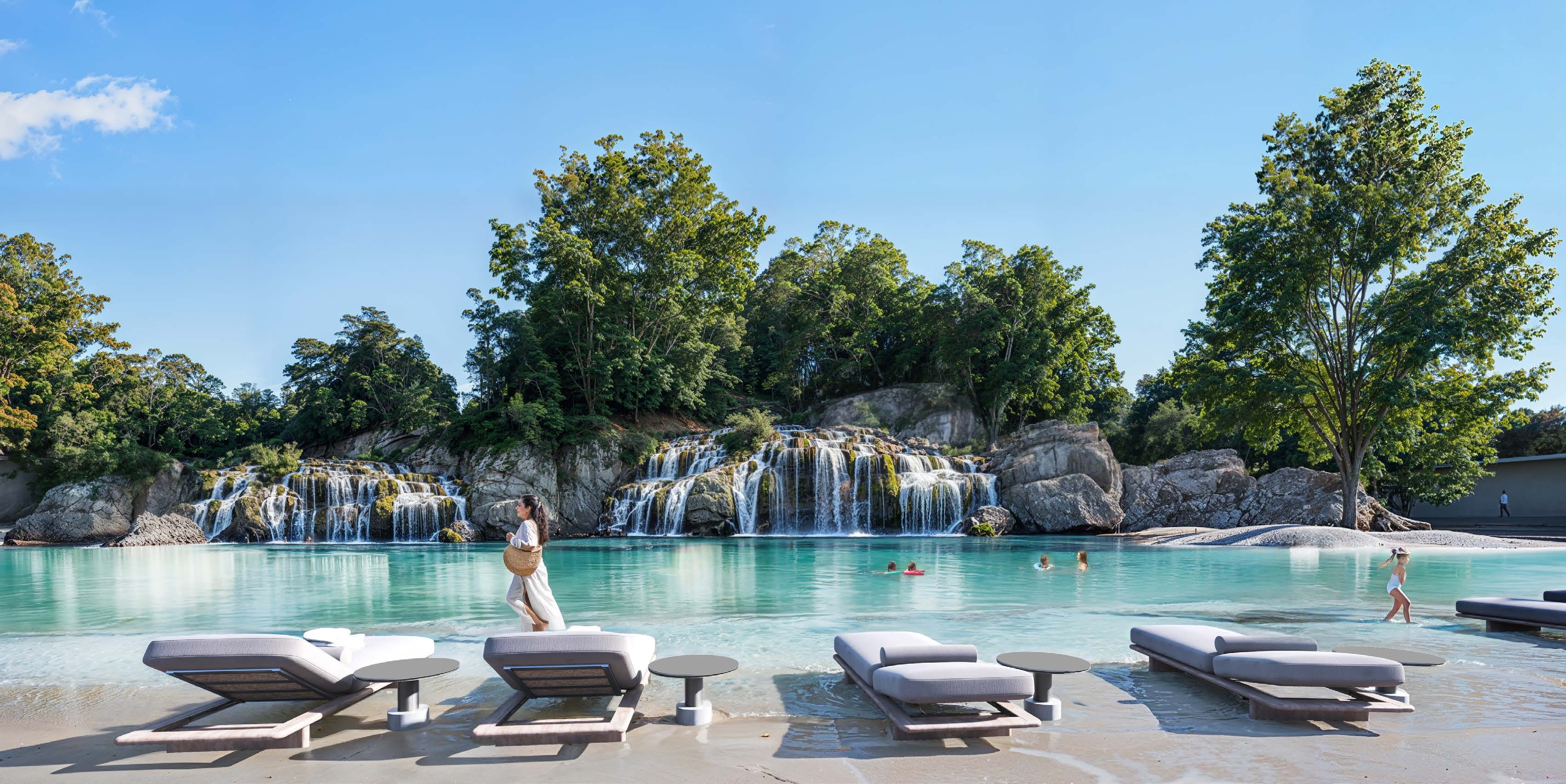 Swimmable Forest Lagoon with Waterfall amenity image