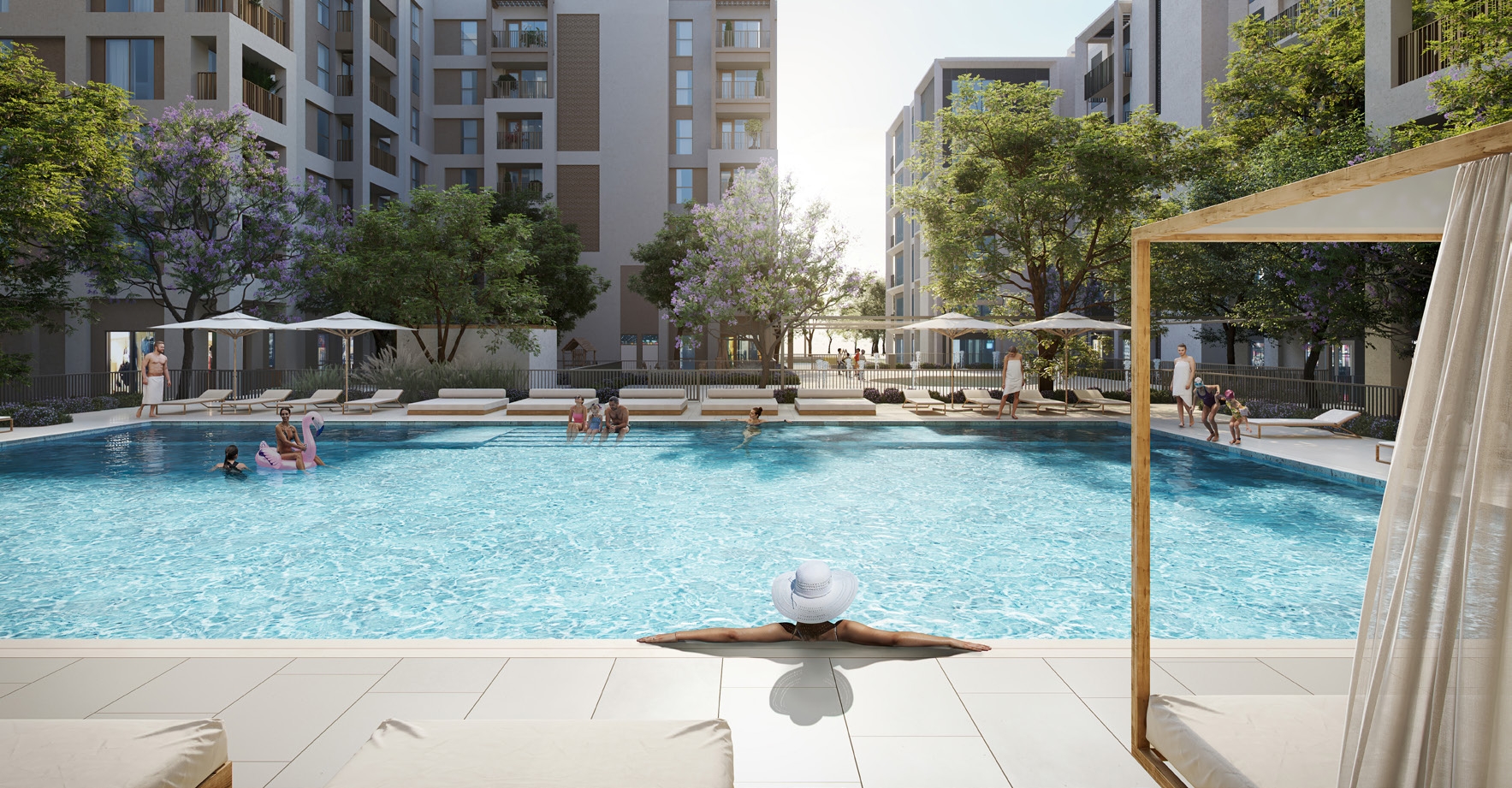 Large family pool and pool deck amenity image
