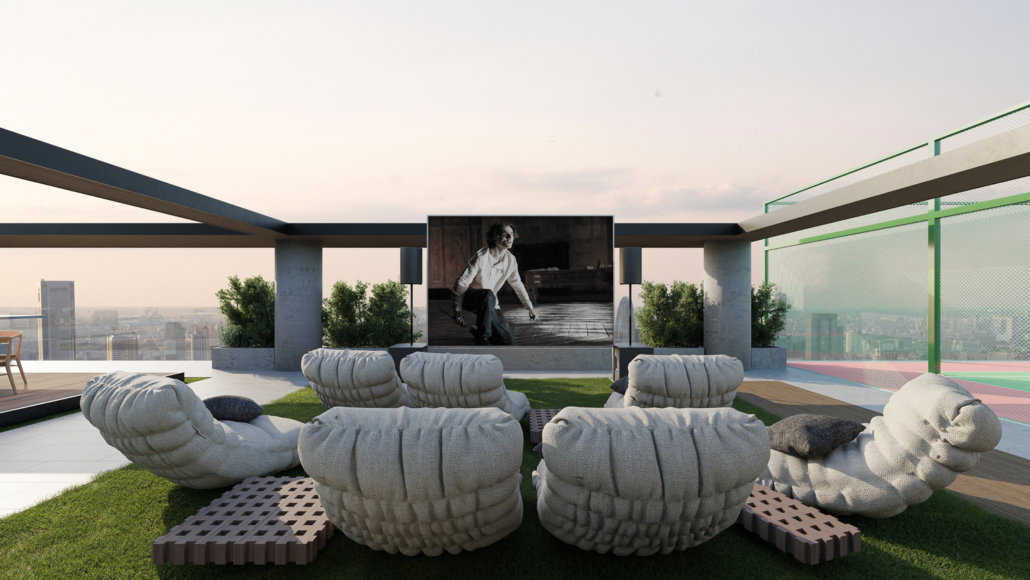 Rooftop open cinema amenity image