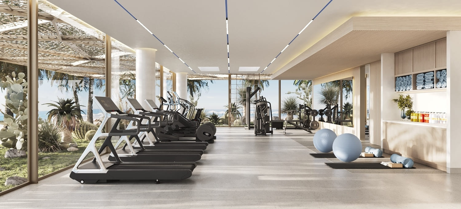 Gym with dance and yoga studio amenity image