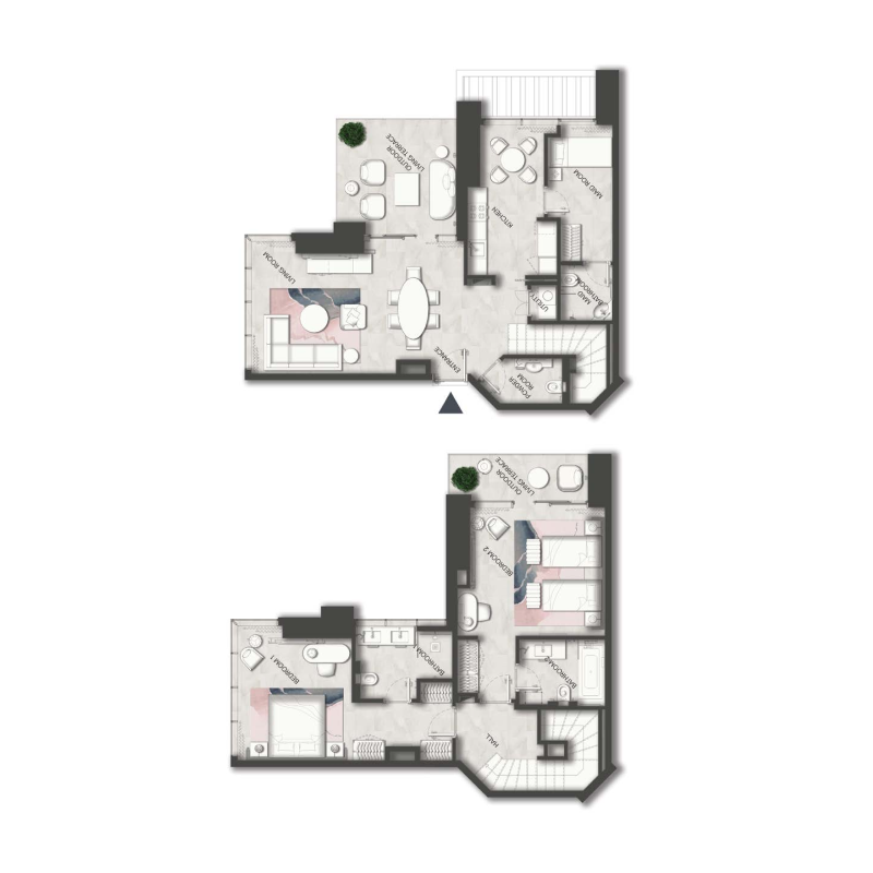 2 Bedroom Duplex plan