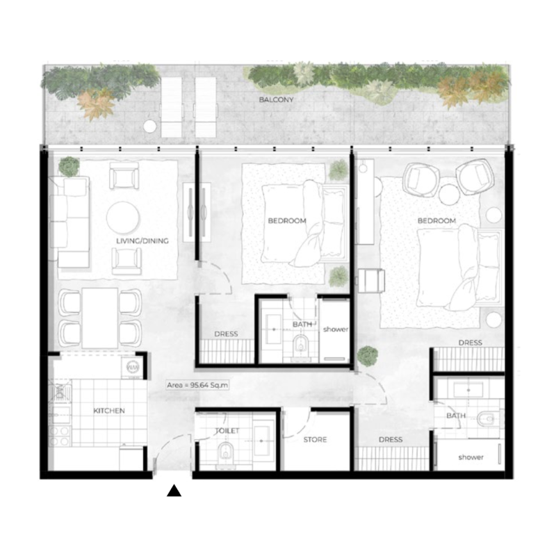 2 bedroom plan