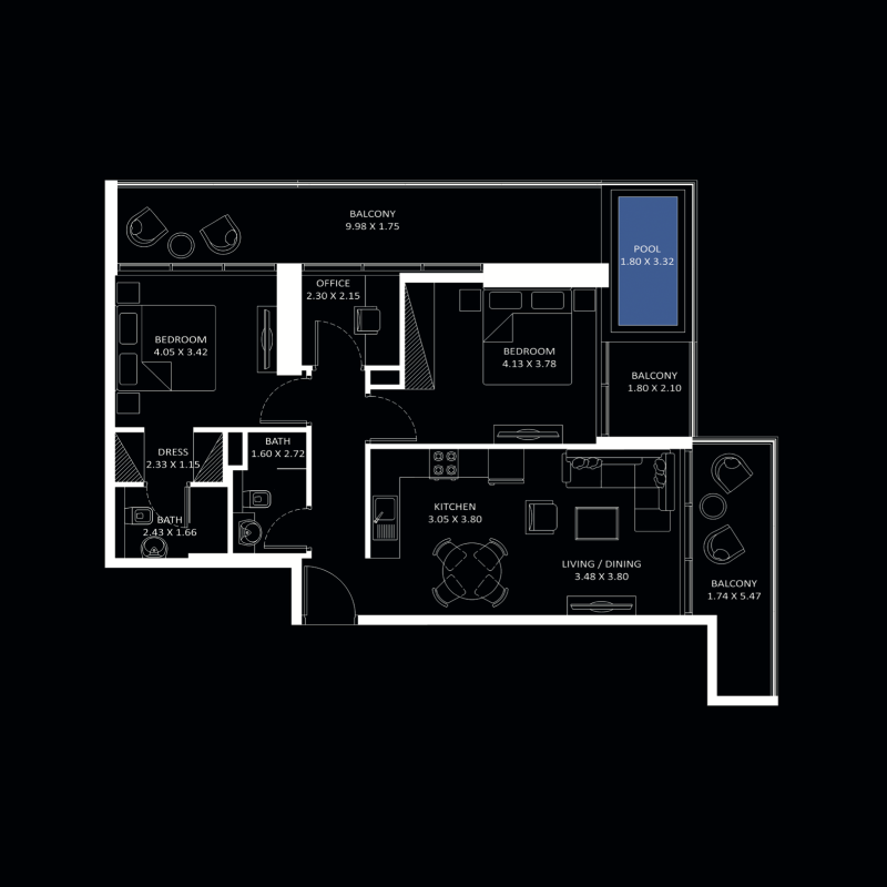 2 bedroom plan