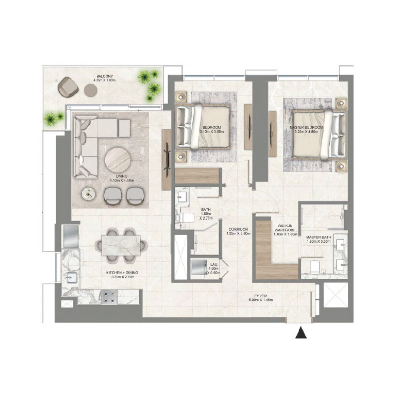 2 bedroom plan