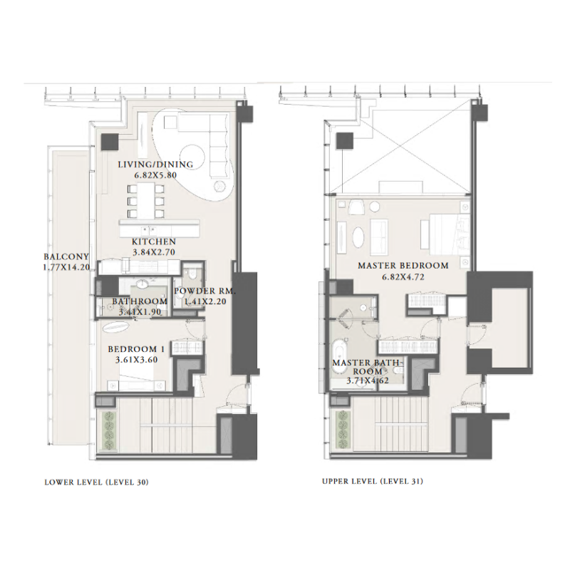 2 Bedroom Duplex plan