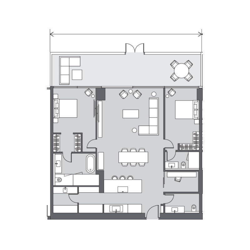 2 bedroom Penthouse plan