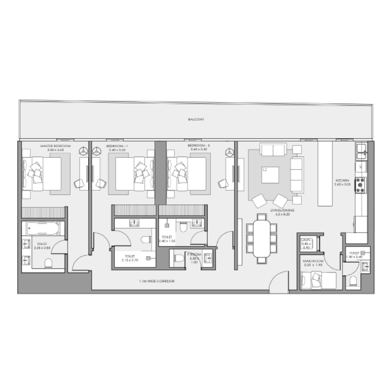 3 bedroom plan