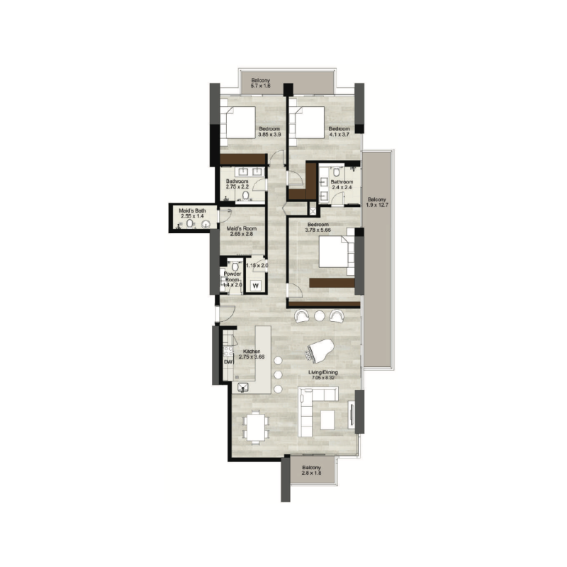 3 bedroom plan
