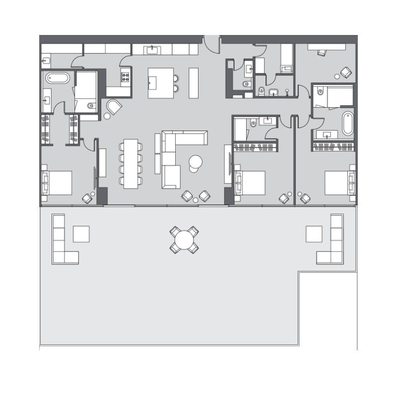 3 bedroom Penthouse plan