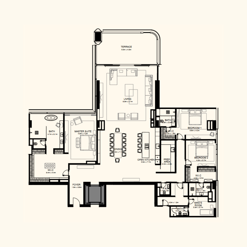 3 bedroom plan