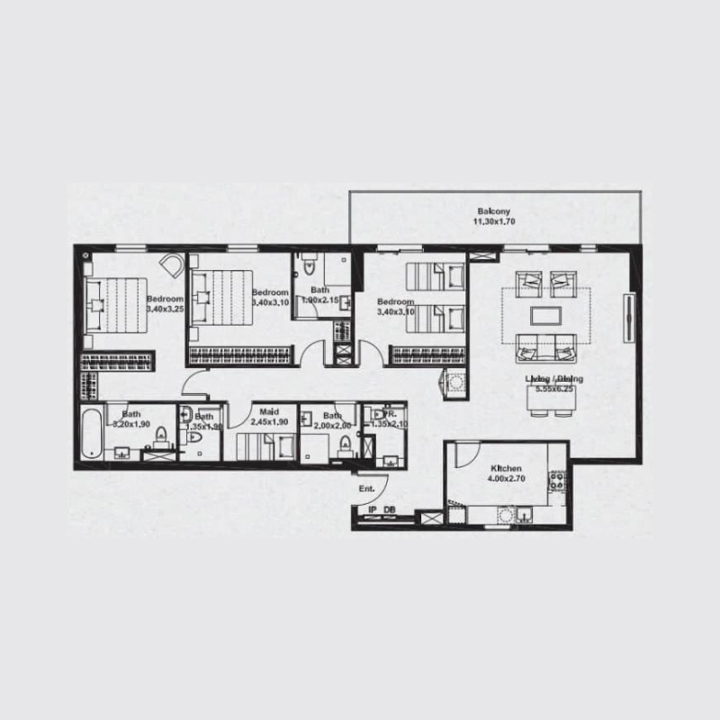 3 bedroom plan