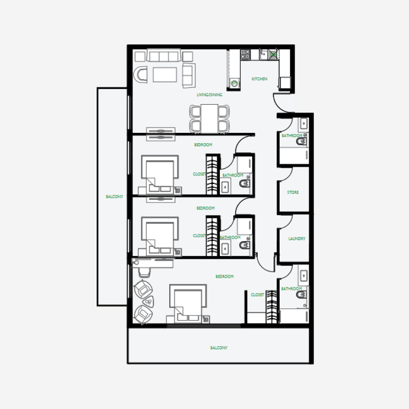 3 bedroom plan