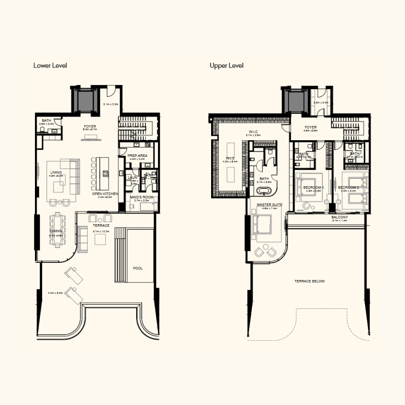 3 Bedroom Duplex plan