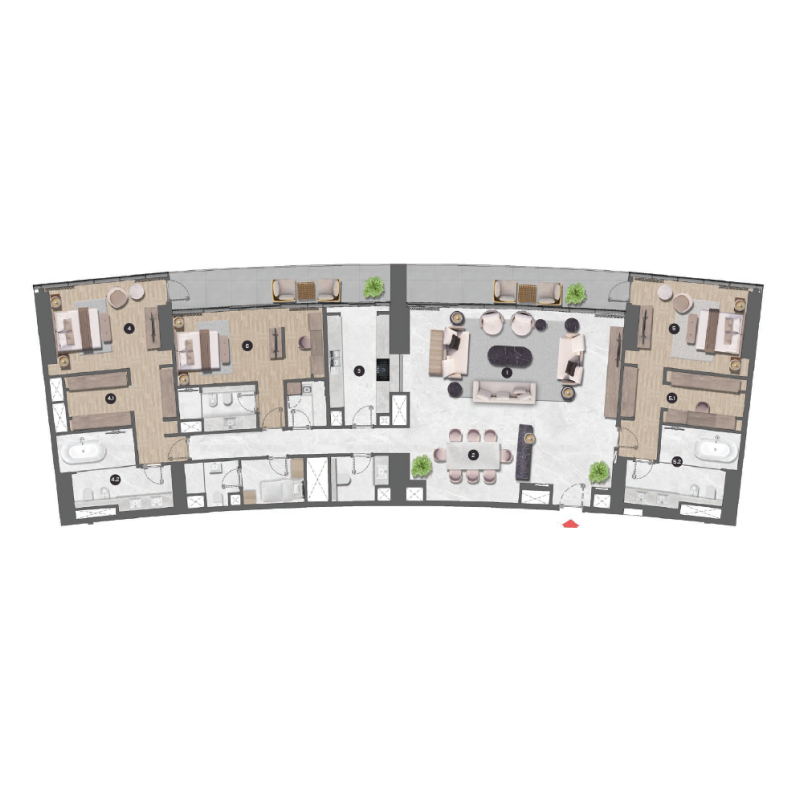3 bedroom Penthouse plan