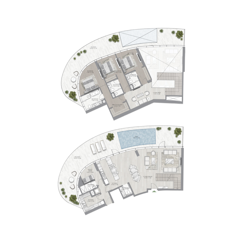 3 bedroom duplex plan