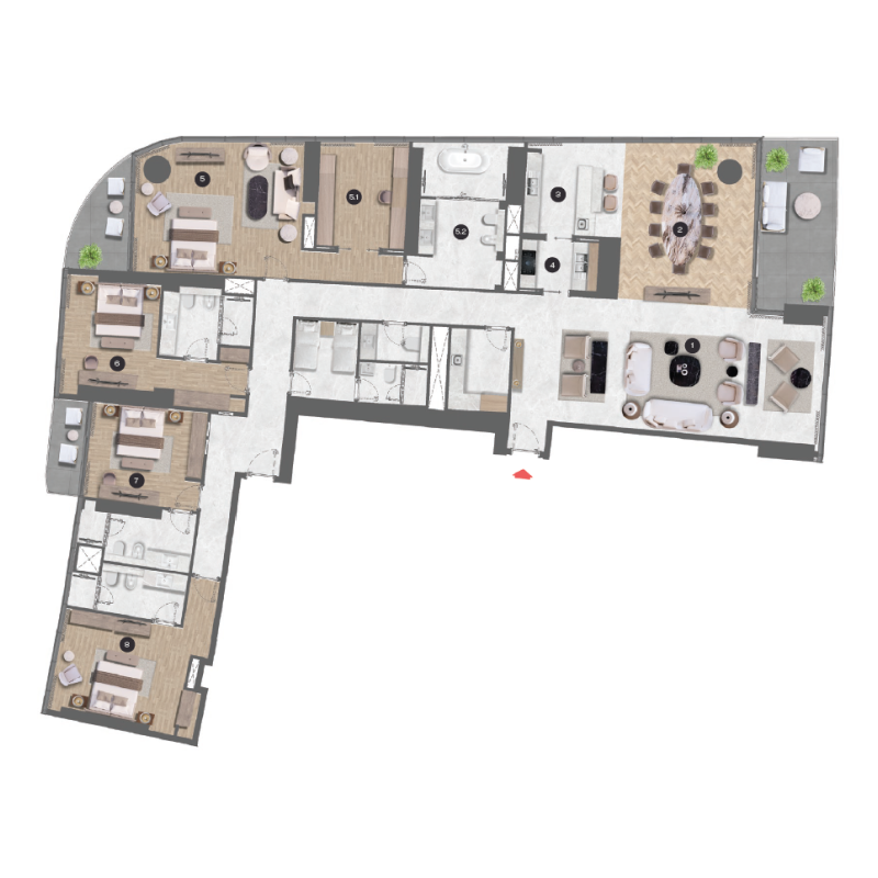 4 bedroom Penthouse plan