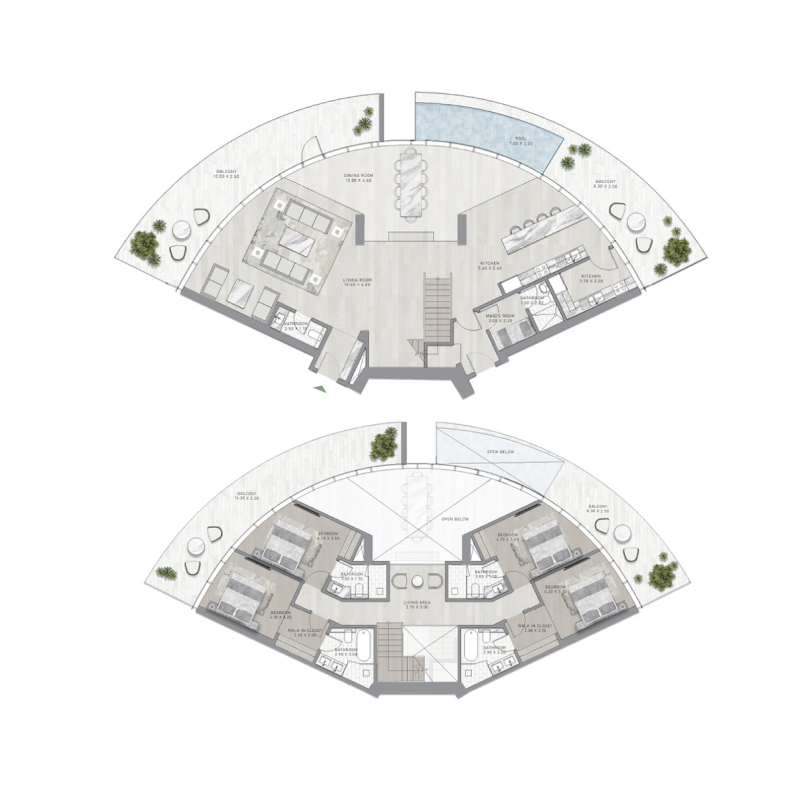4 bedroom duplex plan