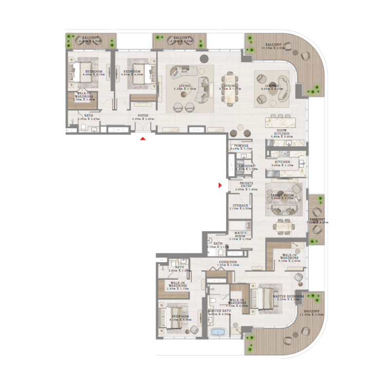 4 bedroom Penthouse plan