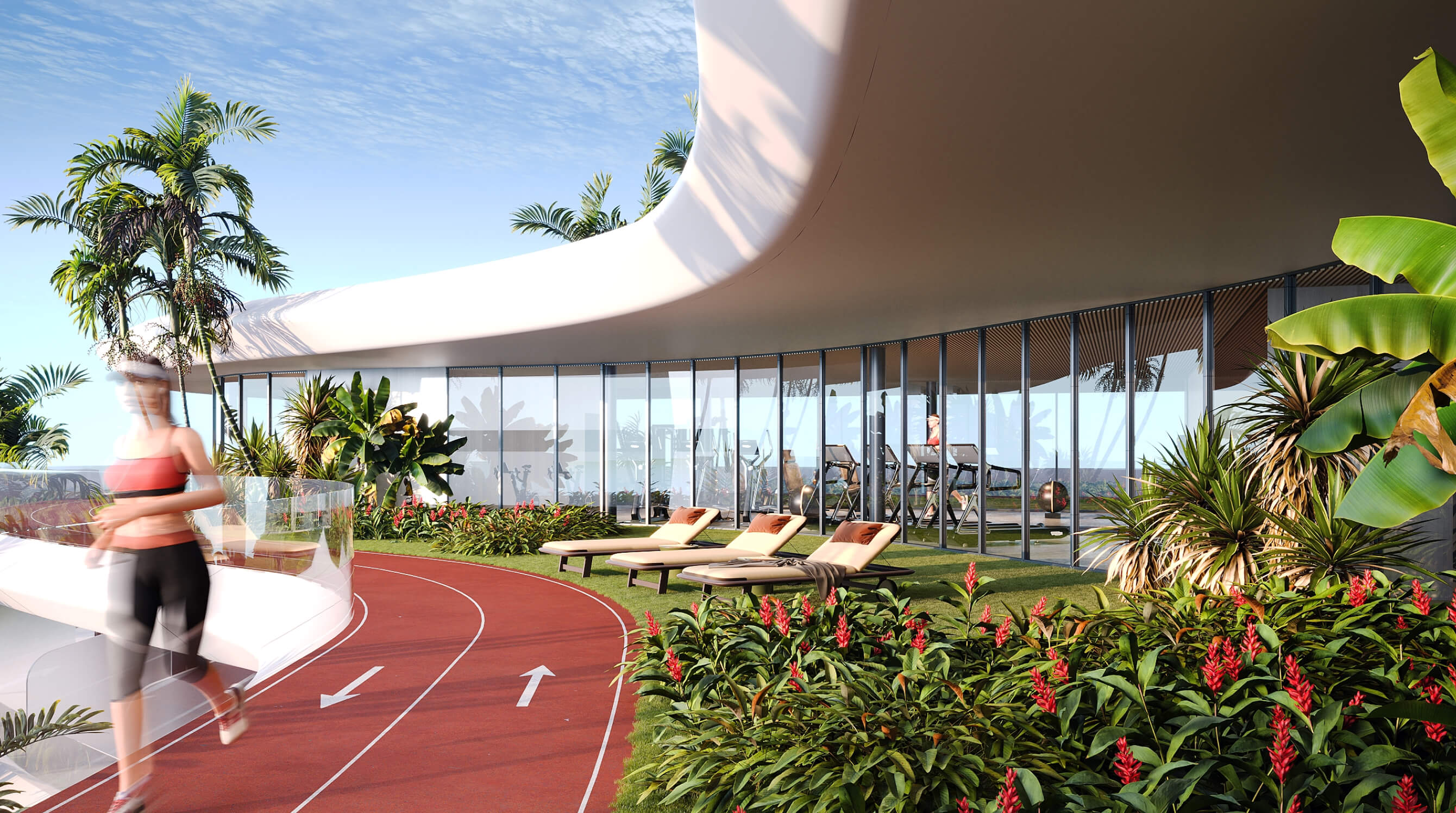 Rooftop fitness amenity image