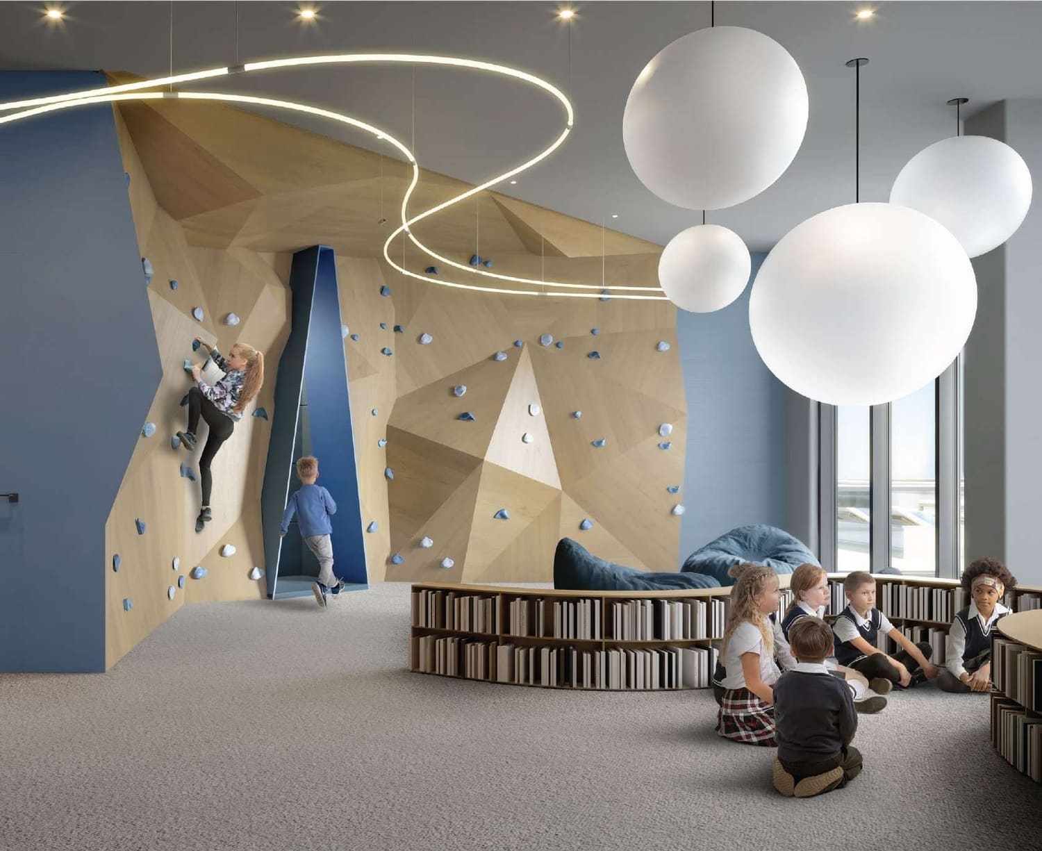 Kids Area with a Climbing Wall amenity image