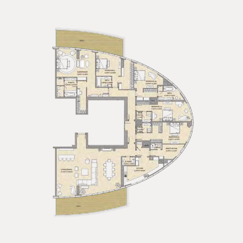 5 bedroom penthouse plan