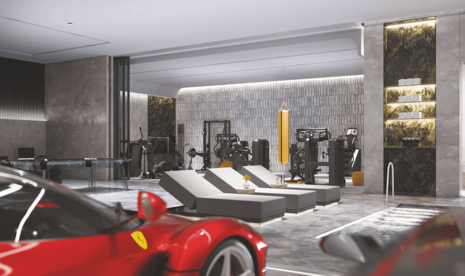 6-car parking garage with car lift and car turntable amenity image