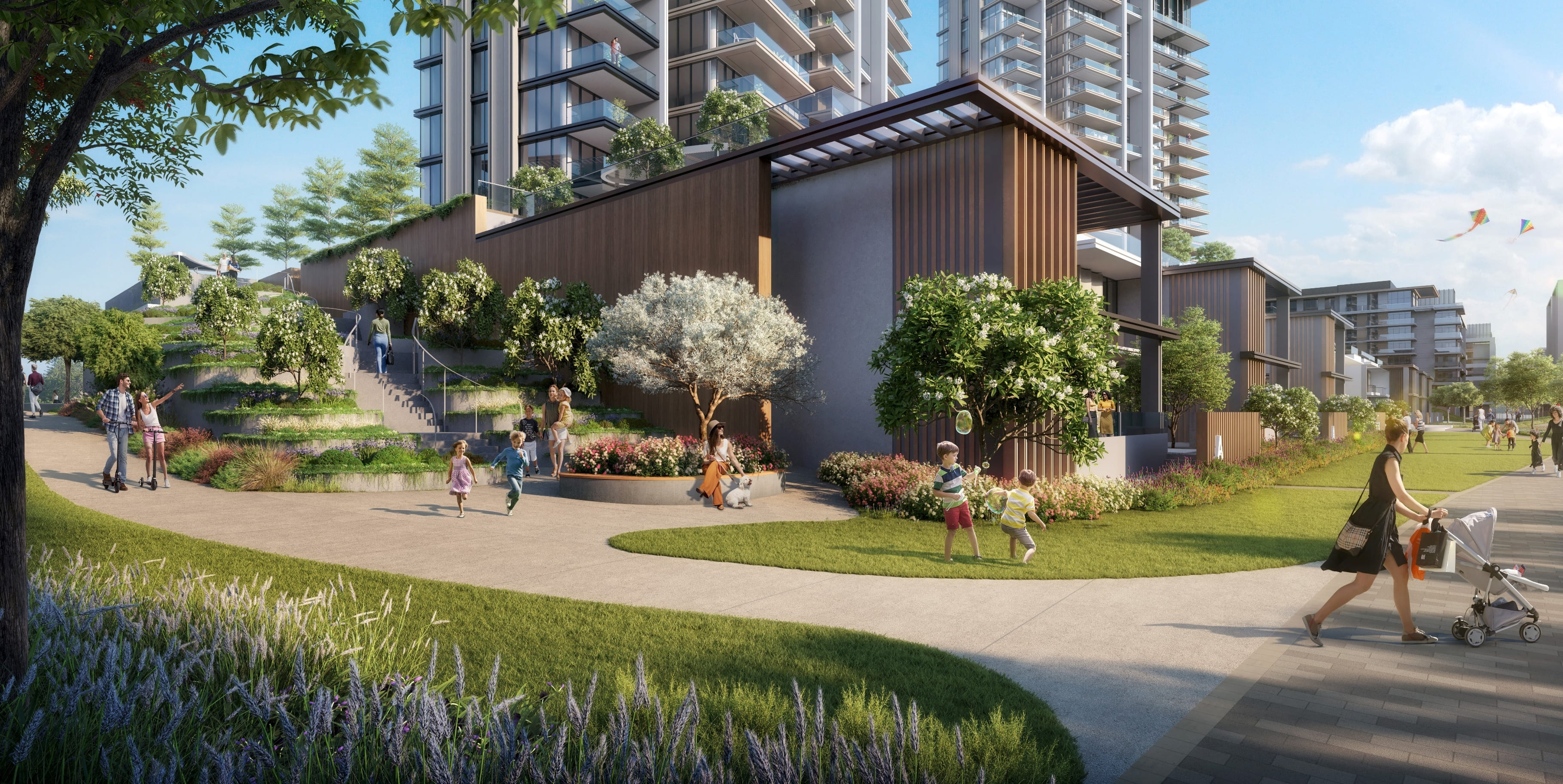 Stepped Landscaping Connecting The Private Area amenity image