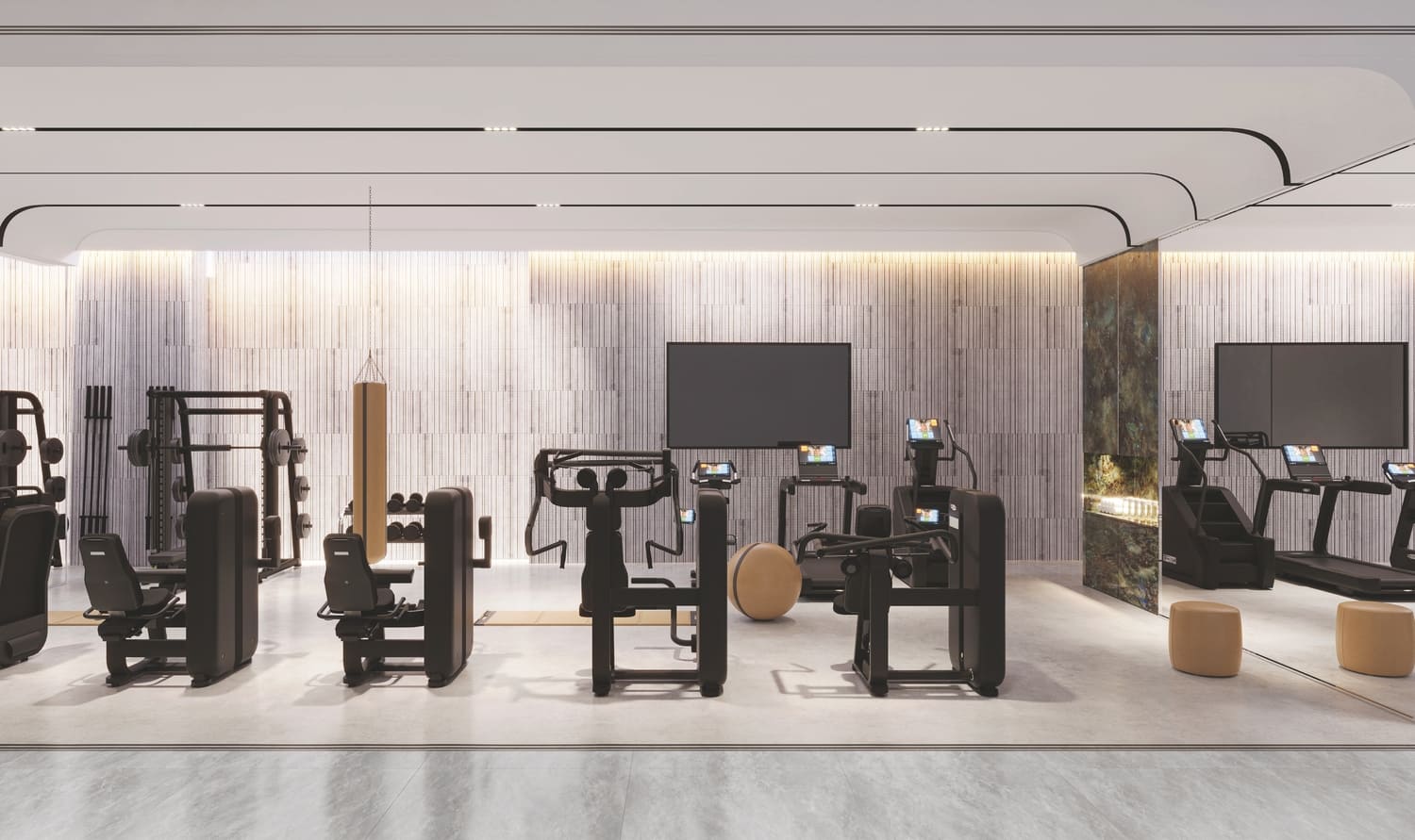 Fitness studio overlooking the pool deck amenity image