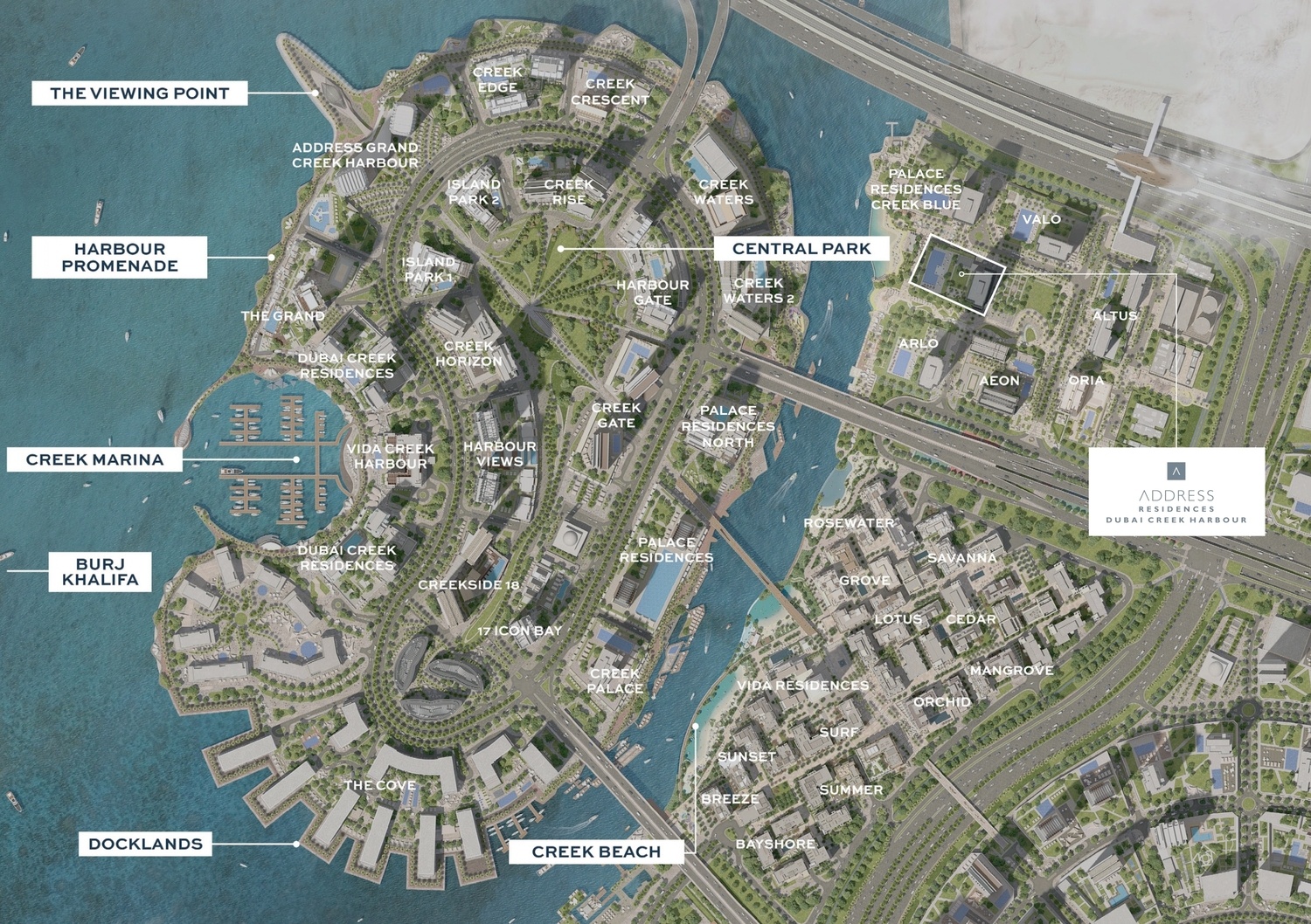 Address Residences Dubai Creek Harbour master plan 1