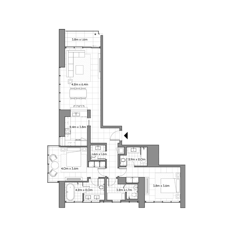 2 bedroom plan