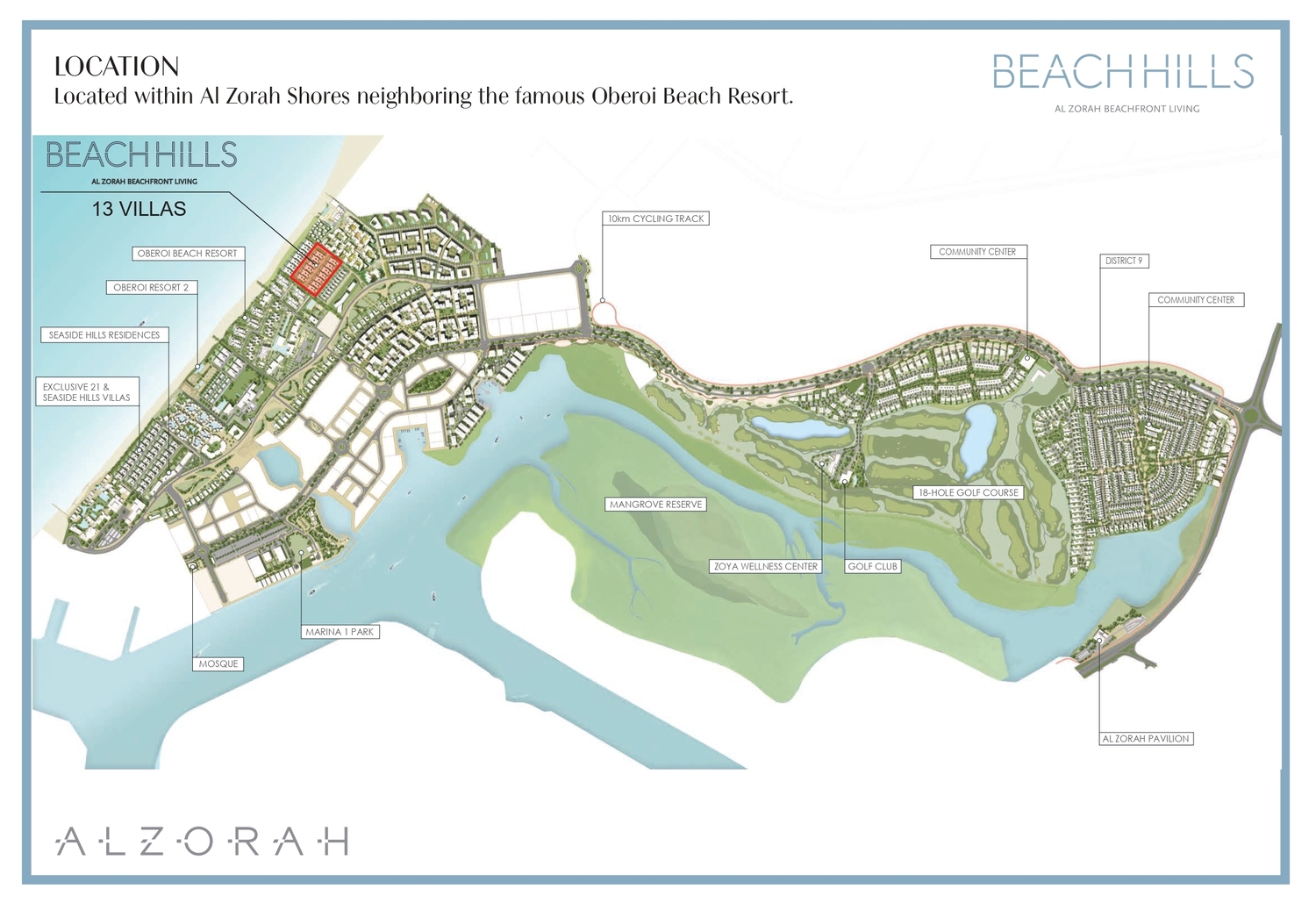 Al Zorah Beach Hills Villa's master plan 1
