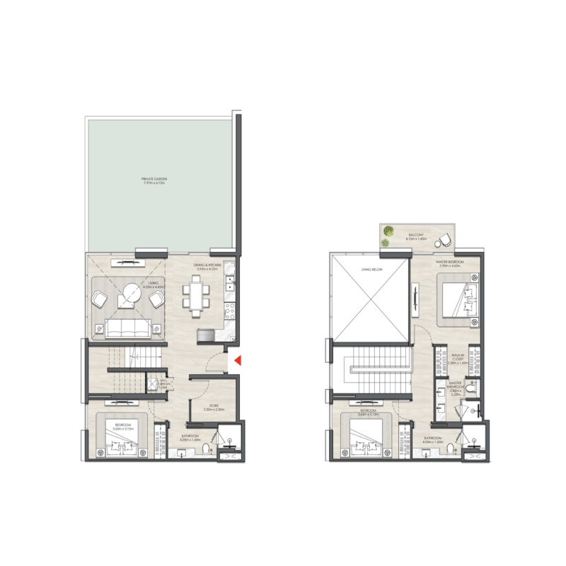 3 Bedroom Duplex plan