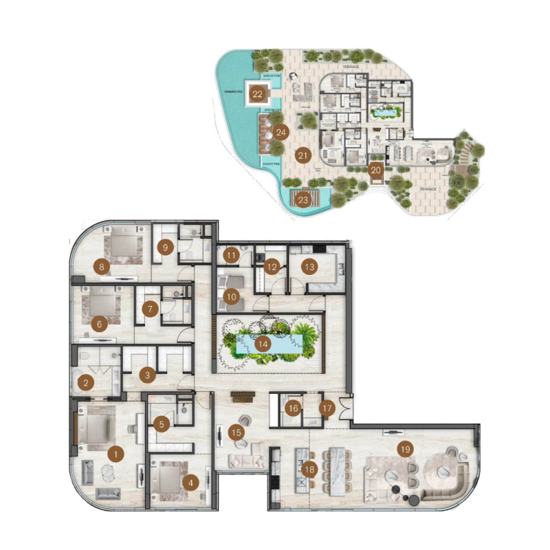 4 bedroom Penthouse plan