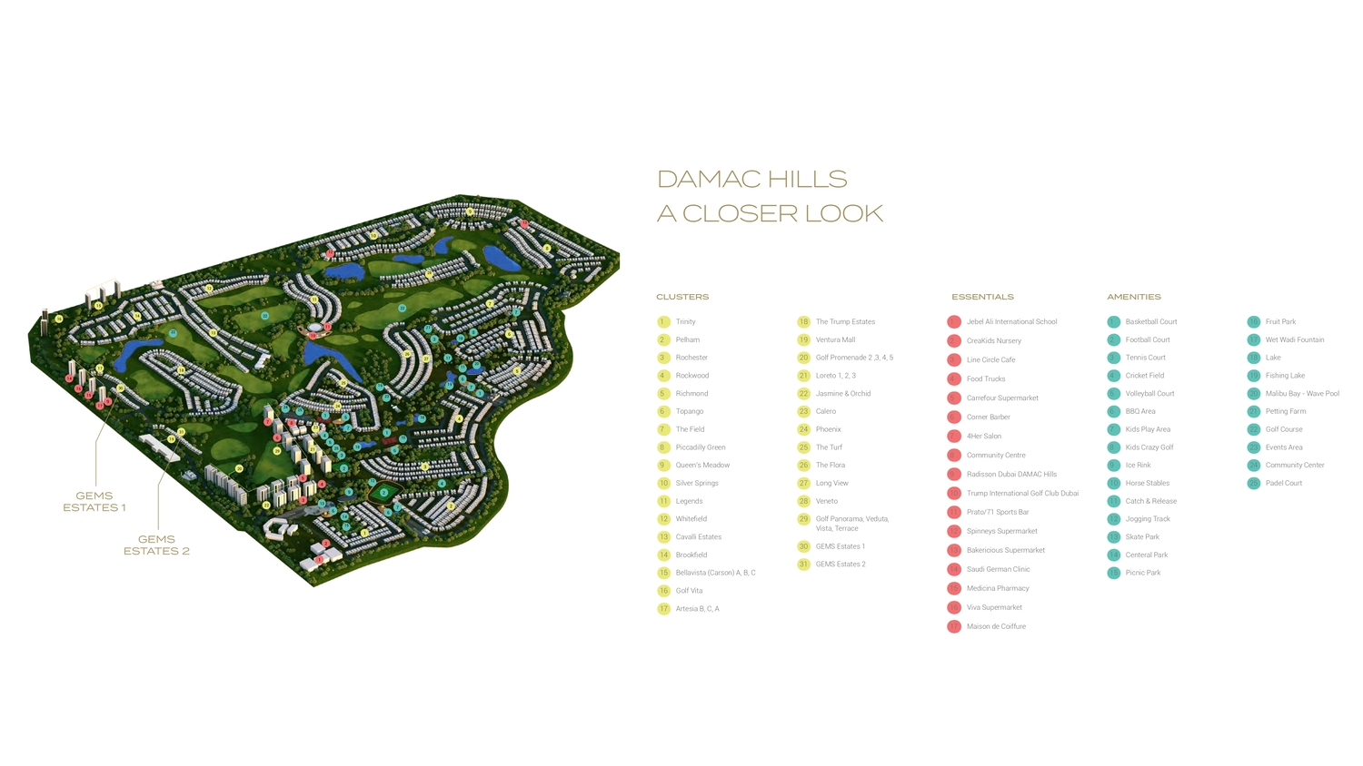 Damac Hills - Gems Estates master plan 1