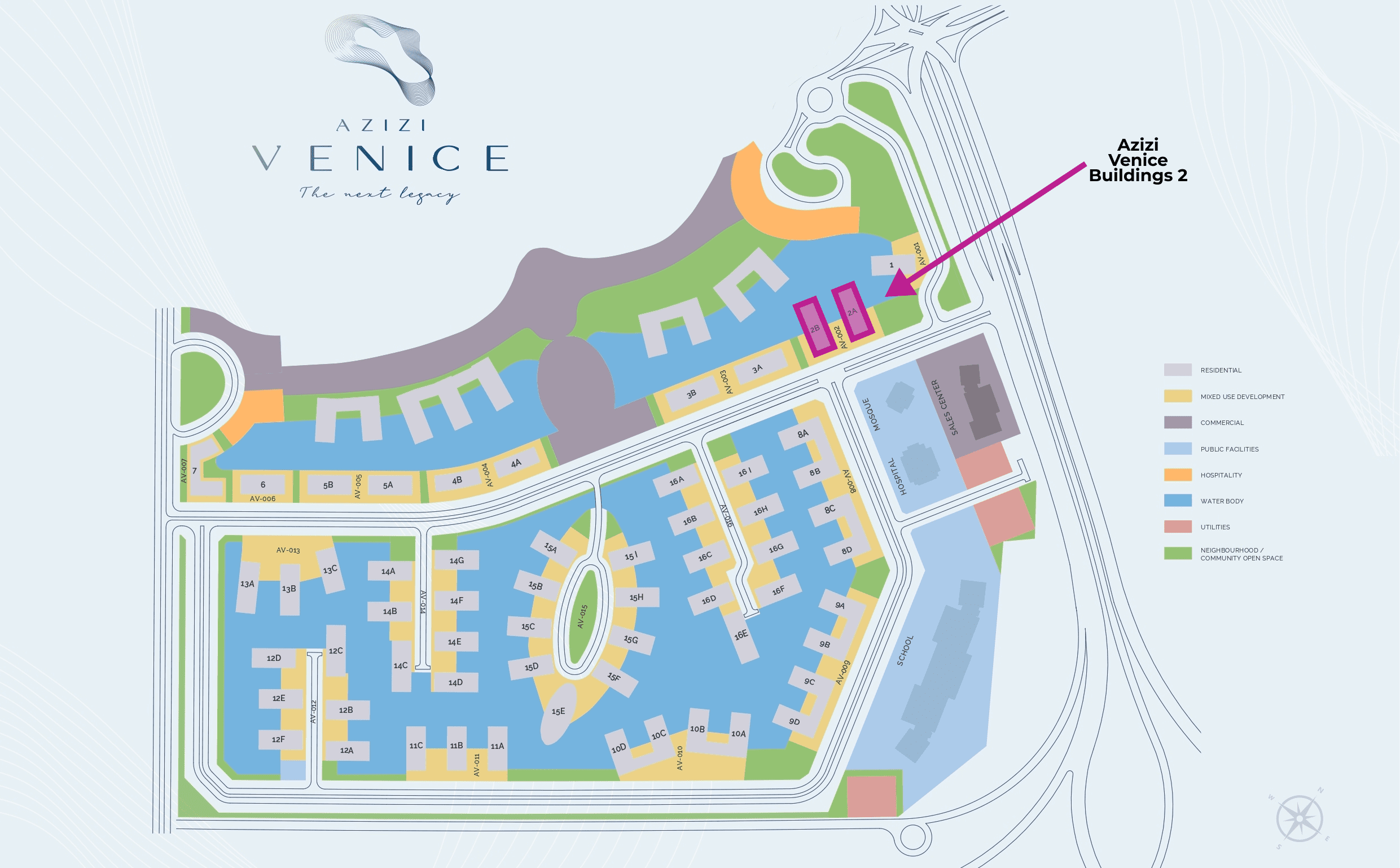 Azizi Venice Building 2 master plan 1