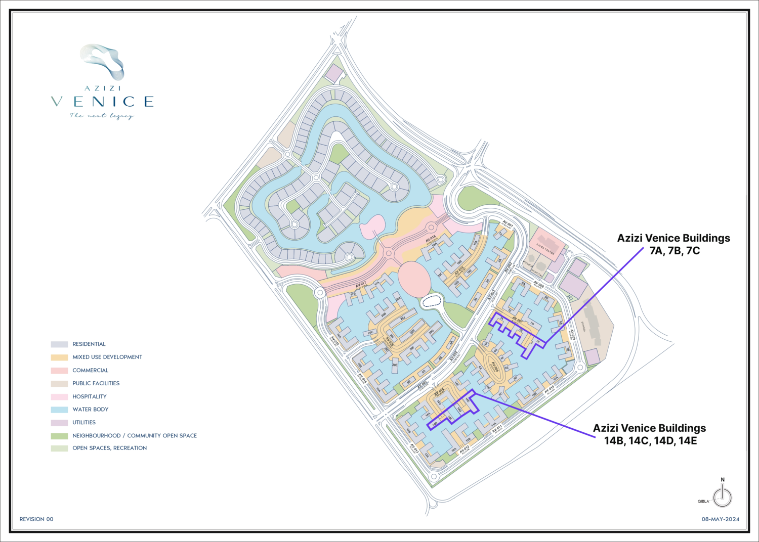 Azizi Venice Buildings 7 and 14 master plan 1