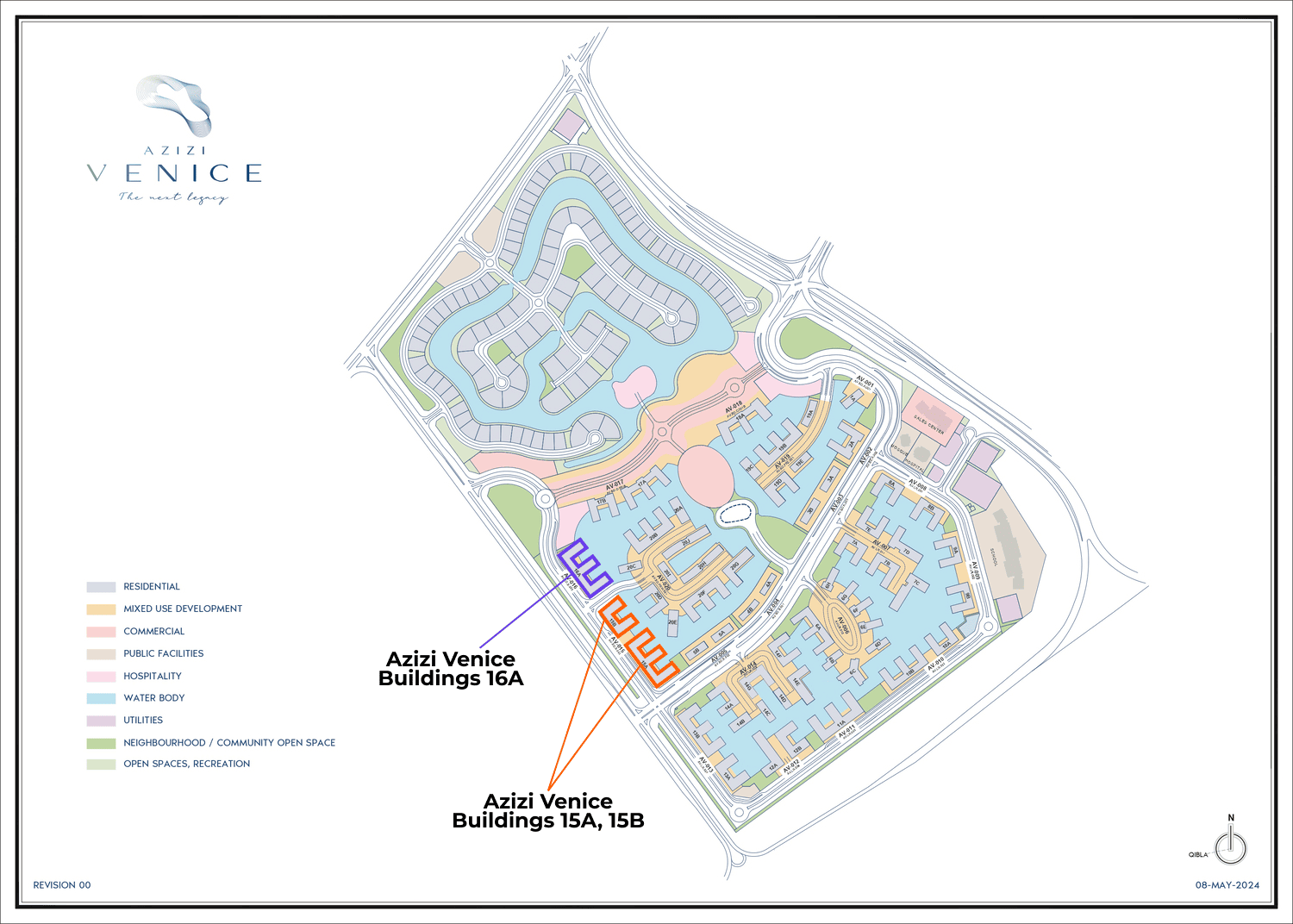 Azizi Venice Buildings 15 and 16 master plan 1