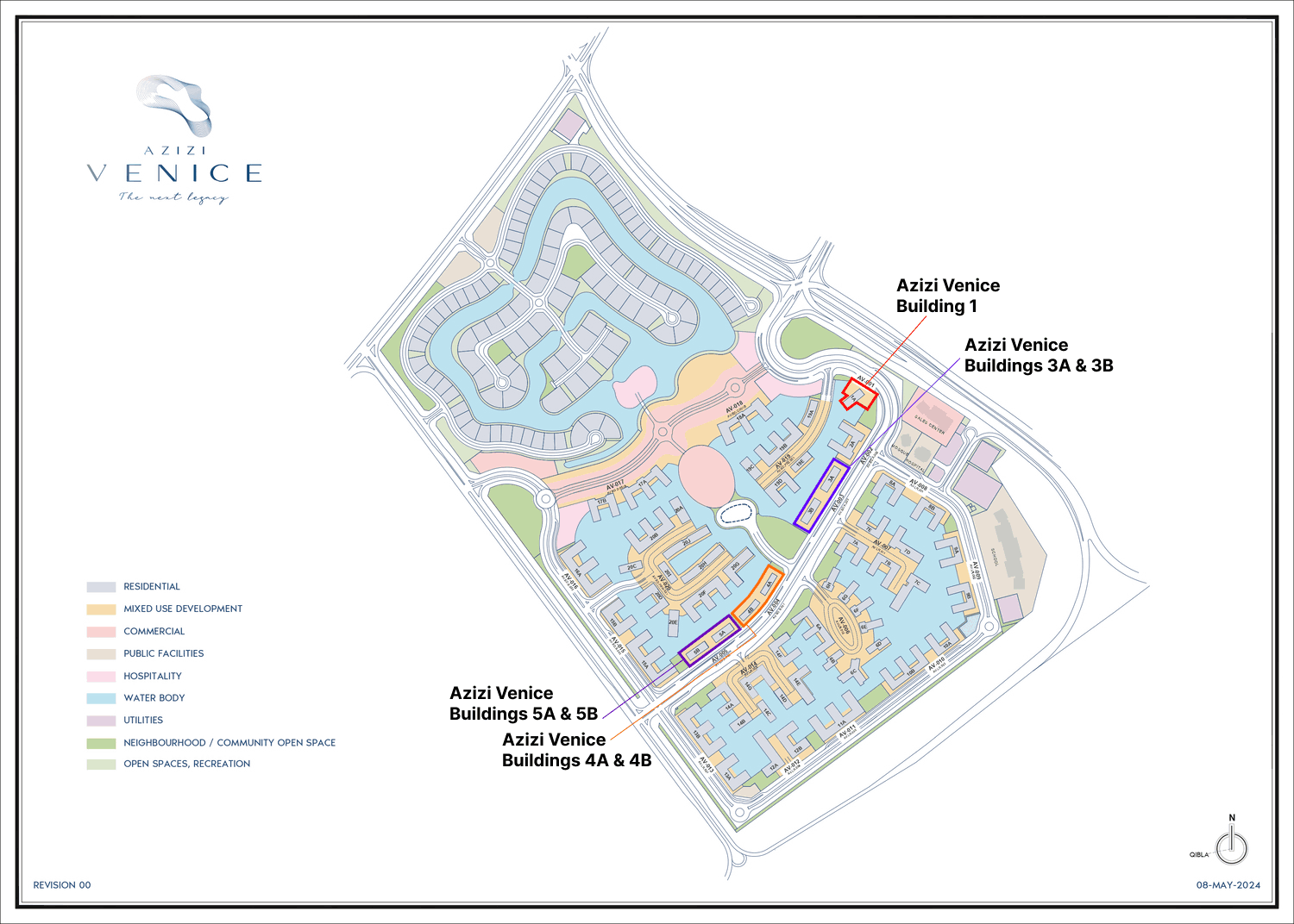 Azizi Venice Buildings 1, 3, 4 and 5 master plan 1