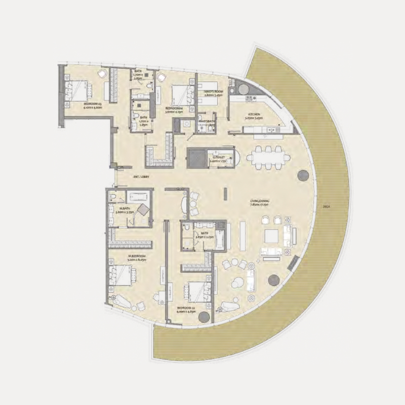 4 bedroom Penthouse plan