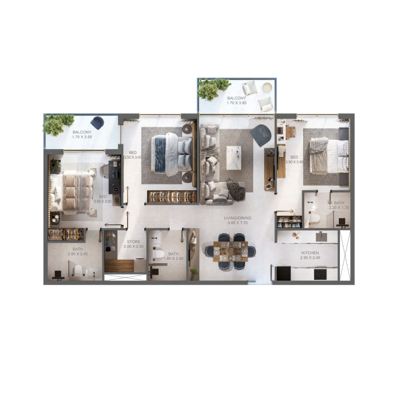 3 bedroom plan